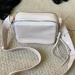 All Saints Blush Pink Leather Crossbody Purse
